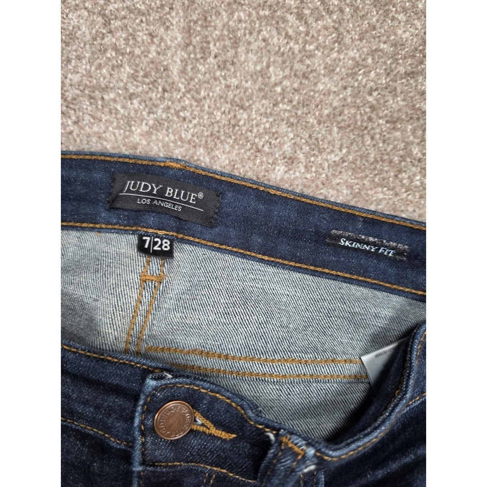 Judy Blue Skinny Fit Jeans Women's Size 7/28 Dark Wash Stretch Denim - Picture 5 of 7